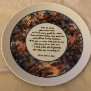 Vintage Gibson Greetings, Inc.Mother’s Day Porcelain Plate-HSR Design